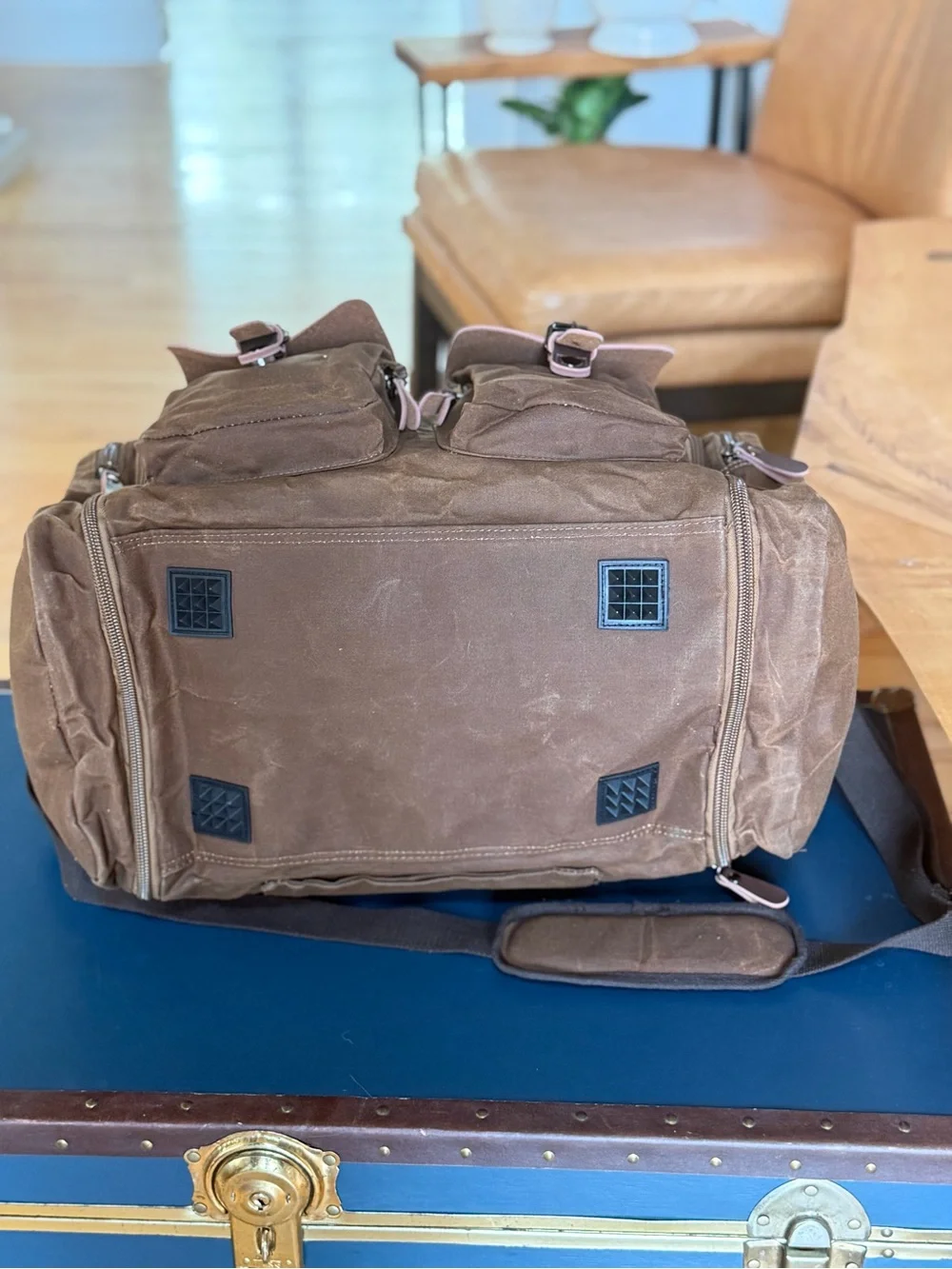 Wildroad Rugged Expandable Waxed Canvas Weekender Duffel Bag